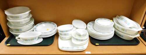 A 1960's Matchstick pattern Pyrex part dinner service. (1 shelf)