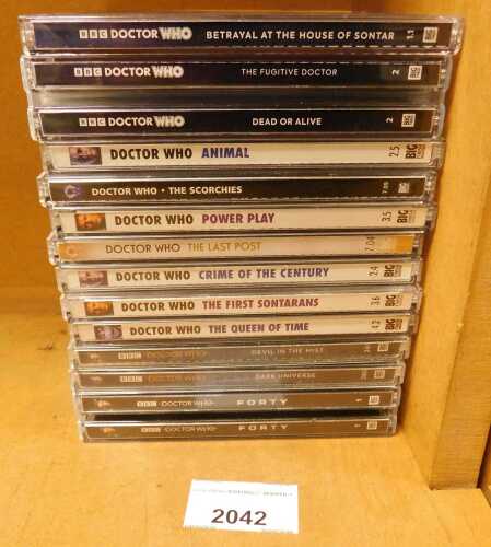 A collection of Dr Who audio book CDs, to include Betrayal of the House of Sunta, The Fugitive...