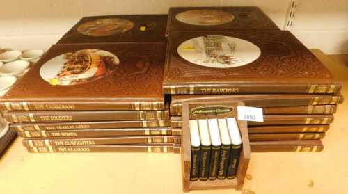 Various time life books, The Old West, books, together with miniature Shakespeare's classics.