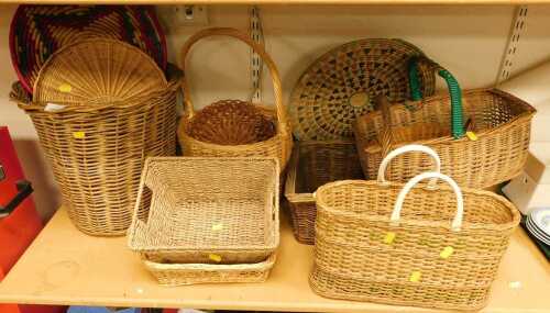 Wicker baskets, to include flower baskets, waste paper baskets, etc. (a quantity)