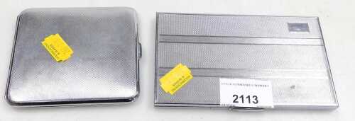 Two chrome plated cigarette cases.