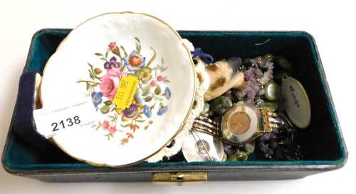 Costume jewellery, to include an amethyst necklace, Celtic brooch, wristwatch, trinket dish, a...