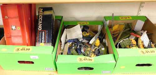 V - A quantity of Meccano, together with dividing plastic organisers. (3 boxes)