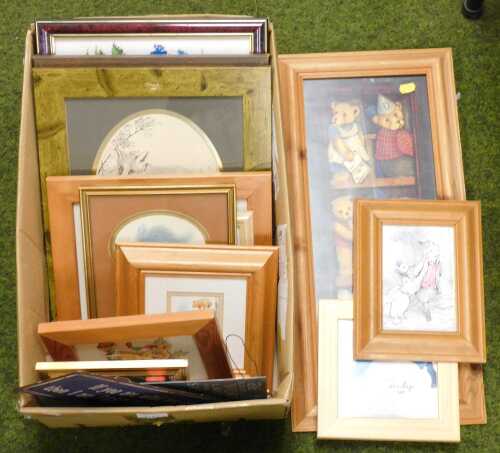 Pictures and prints, to include Winnie the Pooh print, a Winnie the Pooh drawing, a Winnie the...