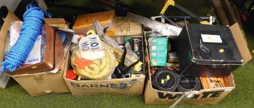 Car parts and tools, to include ignition coils, car spray paint, fibreglass repair kit, Auto...