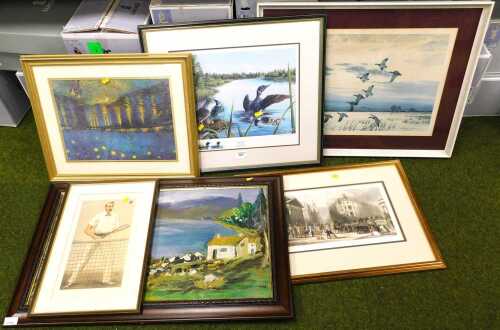 Pictures and prints, to include after Simon Gayford, Out of Reach, signed limited edition print...