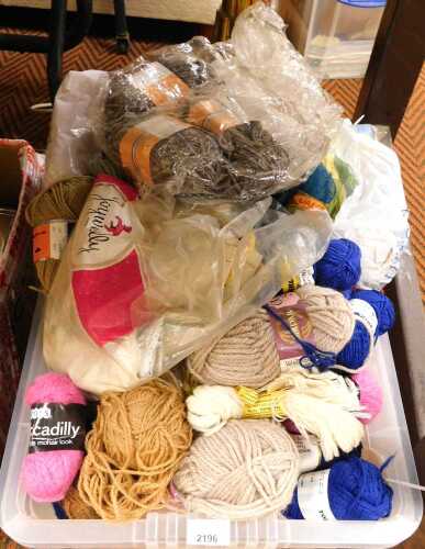 Assorted wool and sewing equipment, to include Pure English wool, acrylic wools, Jaeger spun...