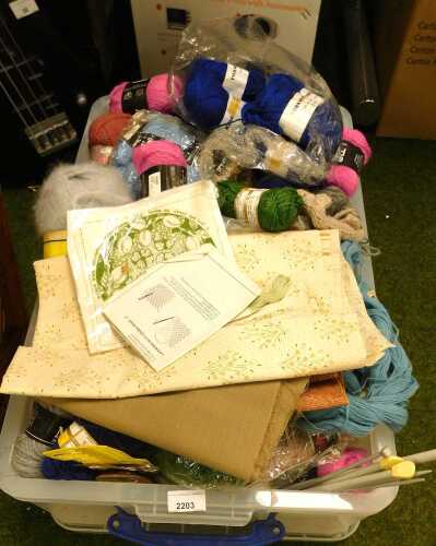 Wool and sewing equipment, to include Scottish and Yorkshire Pure wool, acrylic wool, Jaeger...