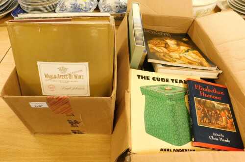 Books of art history, antiques, poetry and wine interest, to include Milners guides, Joanna...