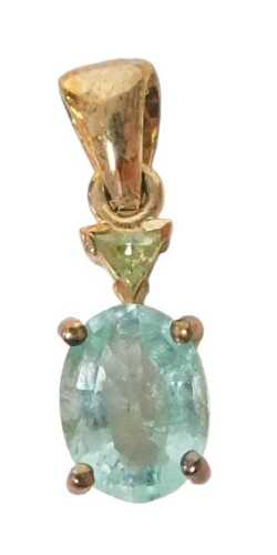 A 9ct gold Siberian emerald & peridot pendant, for Gems TV, boxed with certificate, metal weight...