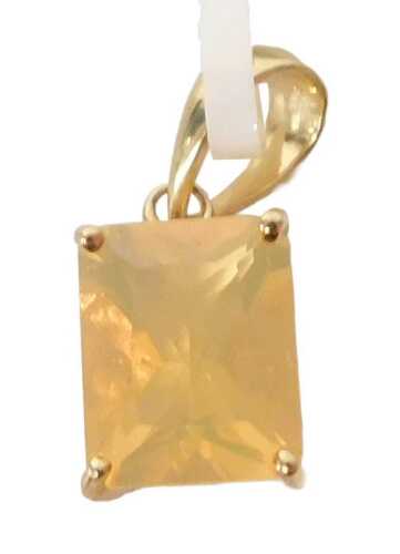 A 9ct gold and Brazilian fire opal pendant, for Gems TV, with certificate, boxed, metal weight,...