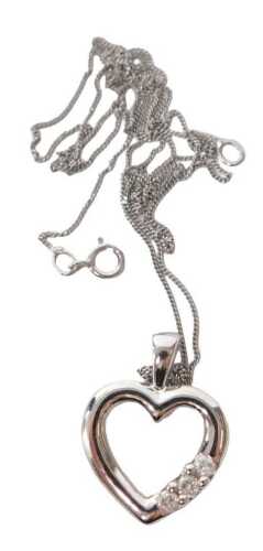 A 9ct gold and diamond heart shaped pendant, for Gems TV, with certificate, boxed, metal weight...