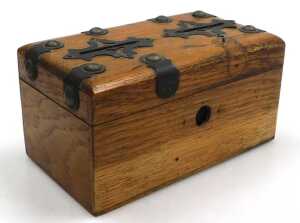 A Victorian oak deskstand, inkwells lacking, with a single frieze drawer, raised on bun feet,... - 4