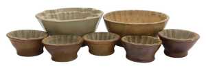 A group of 19thC and later pottery jelly and mousse moulds, largest mould 18.5cm wide. (7)
