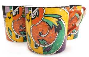 A group of Poole pottery, traditionally painted with flowers, Soho pottery Solian ware... - 2