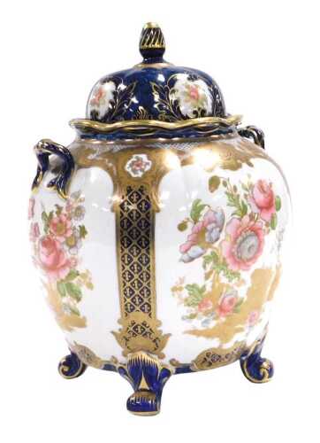An early 20thC Keeling & Company Limited Losolware pottery Bourbon pattern vase and cover, of...