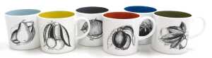 A Susie Cooper porcelain Black Fruit pattern part coffee service, comprising a coffee pot, cream... - 5