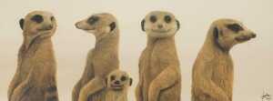 Jonathan Truss (British b.1950). Meerkats, signed limited edition print on canvass 116/195,...