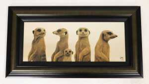 Jonathan Truss (British b.1950). Meerkats, signed limited edition print on canvass 116/195,... - 2