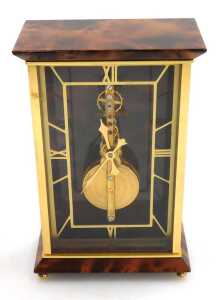 A late 20thC Jaeger LeCoultre skeleton desk clock, model 481, rectangular brass dial with Roman... - 2