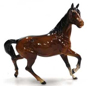 A Beswick pottery dapple grey horse, a brown horse, a Corgi, three mallards, and a Royal Doulton... - 7