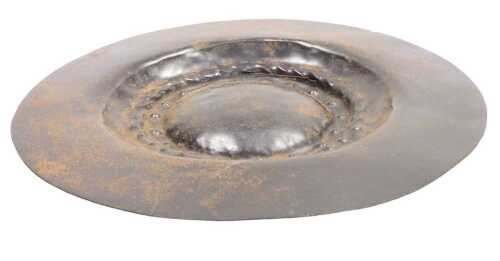 A 19thC cast iron copy of a spice plate, with a central domed roundel flanked by a beaded and...