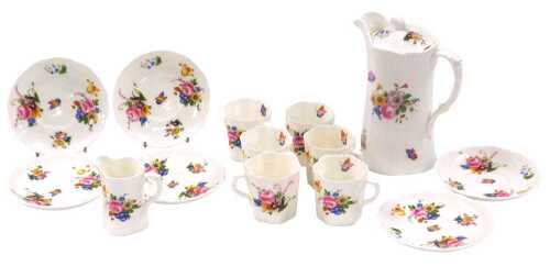 An early 20thC Cauldon porcelain part coffee service, for G Mitchell & Sons, Shrewsbury,...