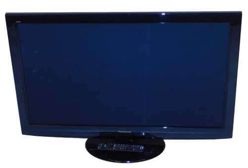 A Panasonic 42" television, model TX-P42G20BA, with remote.