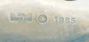 A Border Fine Arts sculpture of a Great Dane, by E Waugh, modelled recumbent upon a turquoise... - 4
