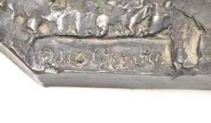 A group of sculptures of Great Danes, in bronzed plaster, and plaster, modelled in various poses,... - 6