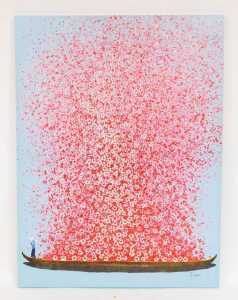 A Kare design flower boat picture, on canvas, by Joyce, 160cm x 120cm. - 2
