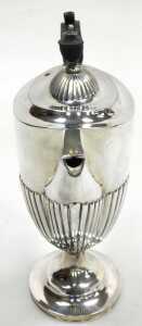 An Edward VII silver semi fluted coffee pot, Goldsmiths & Silversmiths Company, London 1907,... - 2
