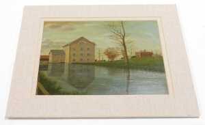 English School (19thC). Sandy Watermill, with a dwelling and autumn trees, oil on board, 19cm x... - 2
