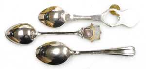 A group of brass and plated wares, including a four piece plated tea and coffee set, a brass... - 3