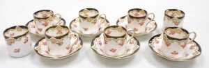 A mid century Suzie Cooper pottery Kestrel shape part coffee service, decorated with reserves of... - 5