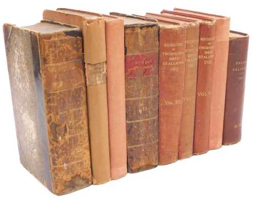 Books relating to horse racing, including The Racing Calendar 1833, The General Stud Book, Vol...