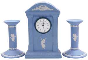 A Wedgwood light blue Jasperware by Josiah Wedgwood bicentenary Clock, for Danbury Mint, serial...