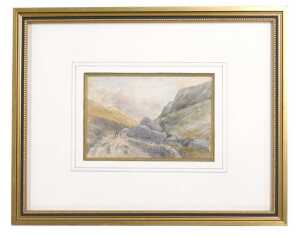 Henry Cundel (Scottish 1810-1886). Llanberis Pass, watercolour, signed and titled verso, 7.5cm x...