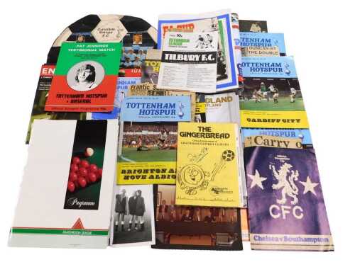 Assorted signed football programmes, including the World Cup 1976, England v Finland, signed by...