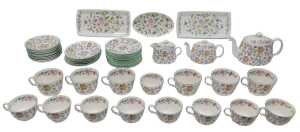 A Minton Haddon Hall part dinner service, to include teapot, 17cm high, another smaller,...