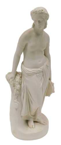 A 19thC Copeland Parian figure Dancing Girl Reposing, in the manner of William Calder Marshall,...