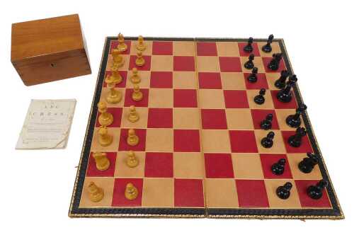 An early 20thC Jaques Staunton pattern boxwood chess set, each king approx 8cm high, marked...