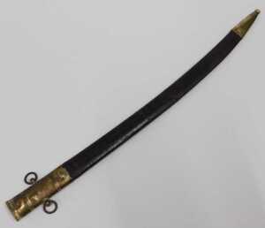 A 19thC naval dirk, with urn pommel, turned horn handle, scroll grip, plain steel sabre blade,... - 5