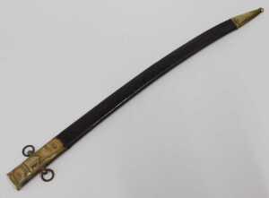 A 19thC naval dirk, with urn pommel, turned horn handle, scroll grip, plain steel sabre blade,... - 6