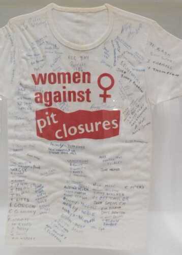 Coal Miner's Strike Interest. A Women Against Pit Closure T-Shirt, signed in biro by various pro-...