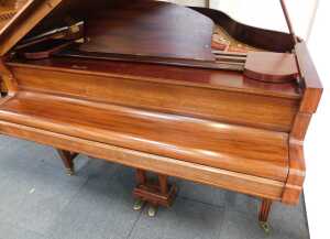 A Steck mahogany cased baby grand piano. - 6