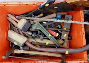A quantity of woodworking and other tools.