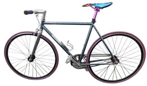 A Jamis Sputnik fixed-gear road bike, constructed from Reynolds 520 chromoly tubes, with a...