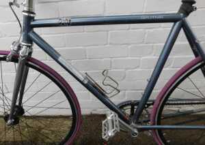 A Jamis Sputnik fixed-gear road bike, constructed from Reynolds 520 chromoly tubes, with a... - 4