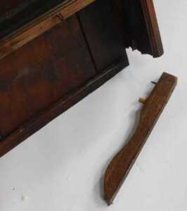 A 19thC mahogany dresser back, of three tier design, 95cm high, 170cm wide, 22cm deep. (AF) - 2